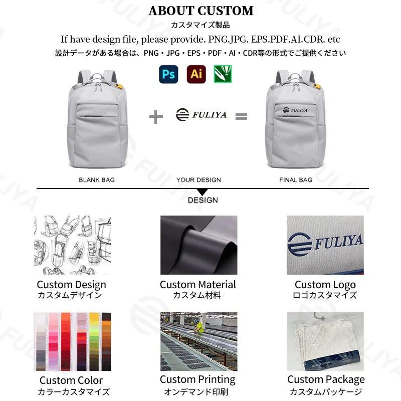 Guangzhou Fuliya Industry Co.,Ltd C-81330 Large-capacity main compartment, thickened breathable shoulder straps, detachable zipper pouch, back luggage sleeve, multi-functional pockets - ideal for commuting, travel, and school.