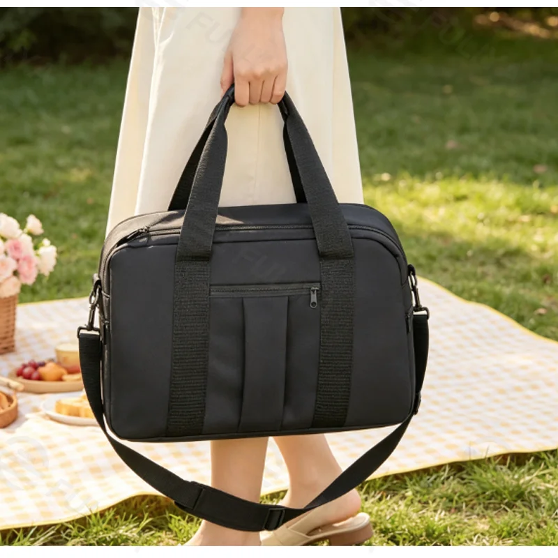 Guangzhou Fuliya Industry Co.,Ltd C-81338 Insulated saddle bag, fits 6-8 cans + snacks, shoulder/hand carry, wide shoulder strap, comfortable handle, smooth zipper - for short trips, picnics, and outdoor cooling.