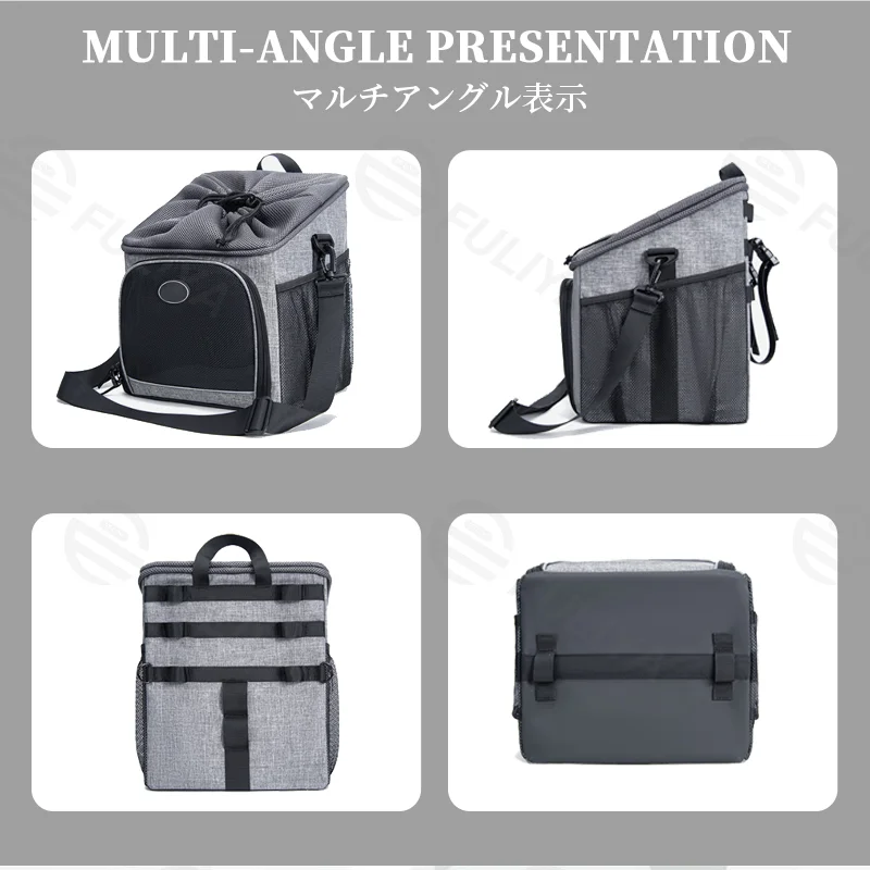 Guangzhou Fuliya Industry Co.,Ltd C-81340 This pet carrier is waterproof and breathable, with 4-way carry (hand, shoulder, crossbody, bike mount), four-sided mesh, easy assembly, and strong load capacity - ideal for travel, cycling, and airline check-in.