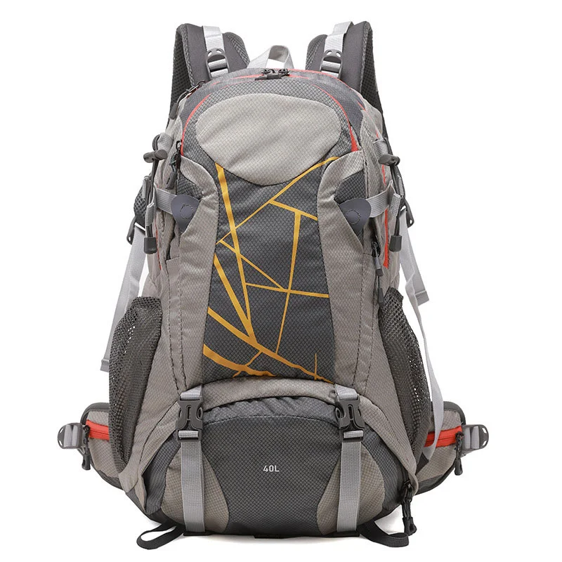 Guangzhou Fuliya Industry Co.,Ltd C-81342 Water-repellent tear-resistant nylon, S-shaped straps, breathable shoe compartment, rain cover, multiple pockets - for trekking, climbing, camping.