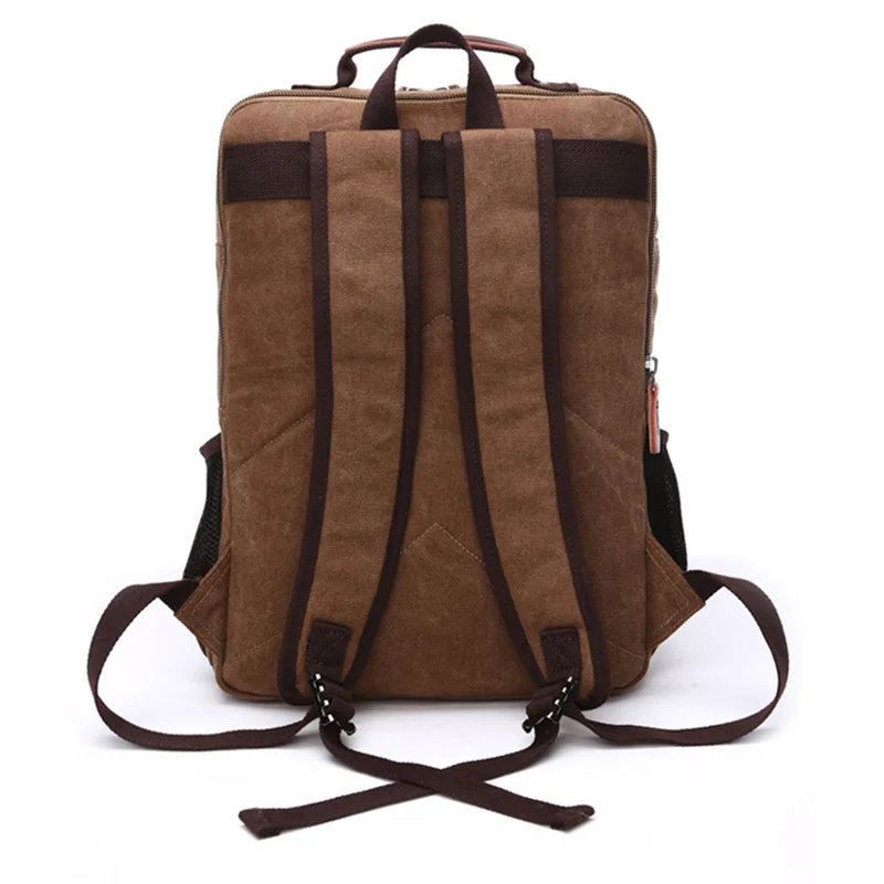 Guangzhou Fuliya Industry Co.,Ltd C-81343 This canvas backpack features a large main compartment, dedicated laptop sleeve, external multi-functional pocket, and adjustable straps - ideal for school, travel, and daily use.