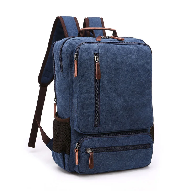 Guangzhou Fuliya Industry Co.,Ltd C-81343 This canvas backpack features a large main compartment, dedicated laptop sleeve, external multi-functional pocket, and adjustable straps - ideal for school, travel, and daily use.