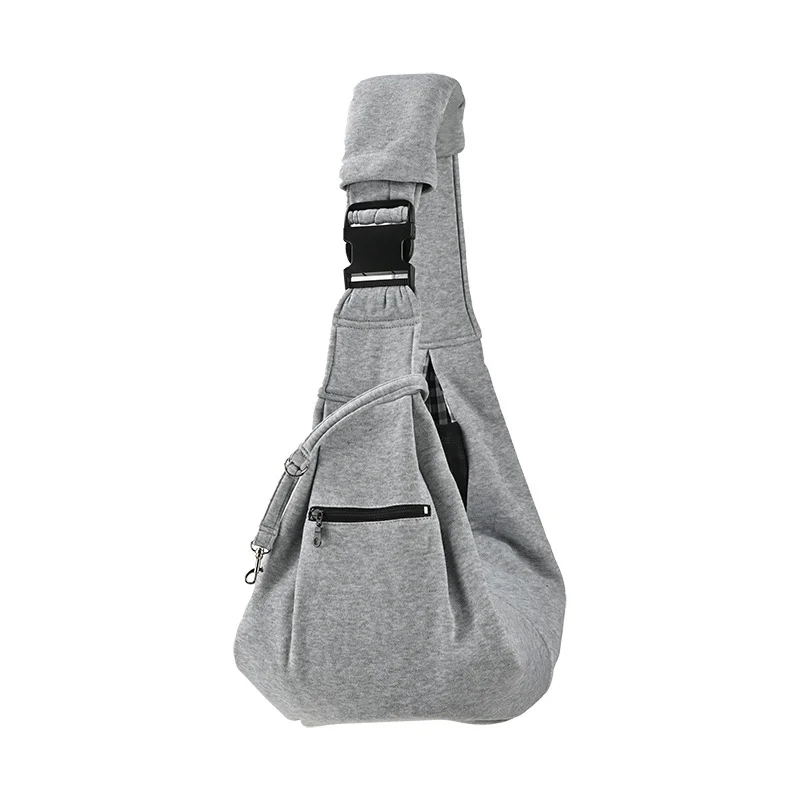 Guangzhou Fuliya Industry Co.,Ltd C-81345 Portable crossbody pet bag with safety buckle, escape-proof rope, adjustable padded shoulder strap, and zippered pockets - lightweight and durable for cats and dogs.