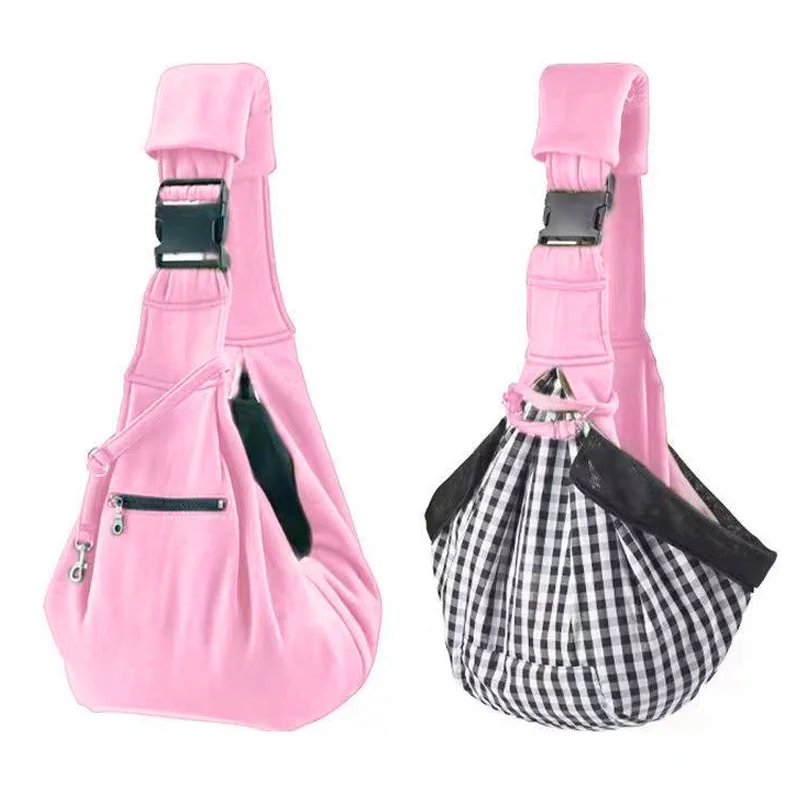 Guangzhou Fuliya Industry Co.,Ltd C-81345 Portable crossbody pet bag with safety buckle, escape-proof rope, adjustable padded shoulder strap, and zippered pockets - lightweight and durable for cats and dogs.