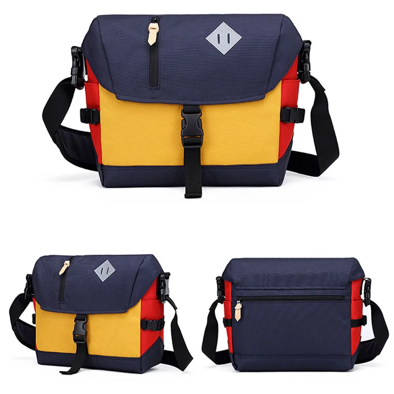 Guangzhou Fuliya Industry Co.,Ltd C-81348 Multi-pocket large-capacity canvas messenger bag, internal dividers for A4, fits laptop and camera, adjustable shoulder strap - ideal for photographers and students.