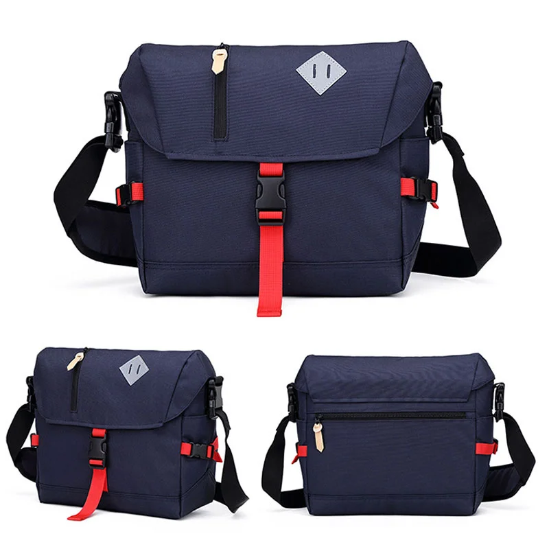 Guangzhou Fuliya Industry Co.,Ltd C-81348 Multi-pocket large-capacity canvas messenger bag, internal dividers for A4, fits laptop and camera, adjustable shoulder strap - ideal for photographers and students.