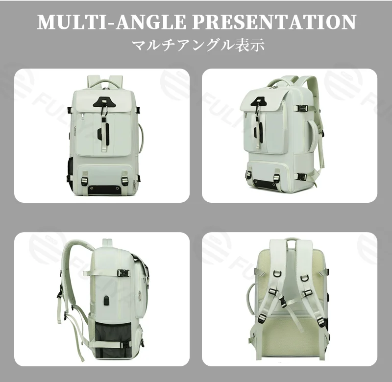 Guangzhou Fuliya Industry Co.,Ltd C-81349 Water-repellent durable fabric, external USB charging port, separate shoe compartment, rear luggage strap, ergonomic load-bearing system - ideal for business trips, commuting, and school.