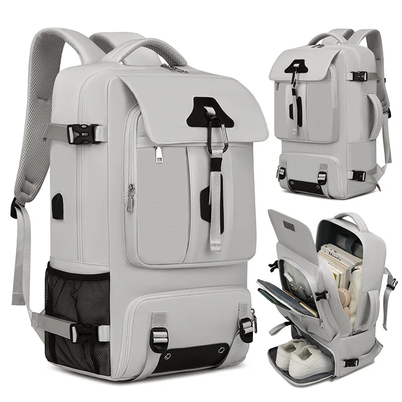 Guangzhou Fuliya Industry Co.,Ltd C-81349 Water-repellent durable fabric, external USB charging port, separate shoe compartment, rear luggage strap, ergonomic load-bearing system - ideal for business trips, commuting, and school.