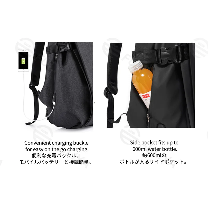 Guangzhou Fuliya Industry Co.,Ltd C-81380 Large capacity, 180° opening with multi-layer storage, hidden anti-theft pocket, charging buckle, side water bottle pocket, luggage strap, breathable mesh back panel - suitable for commuting, travel, and outdoor.