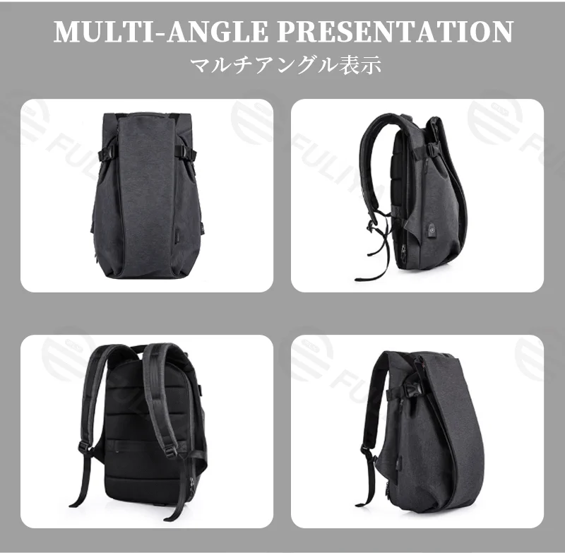 Guangzhou Fuliya Industry Co.,Ltd C-81380 Large capacity, 180° opening with multi-layer storage, hidden anti-theft pocket, charging buckle, side water bottle pocket, luggage strap, breathable mesh back panel - suitable for commuting, travel, and outdoor.