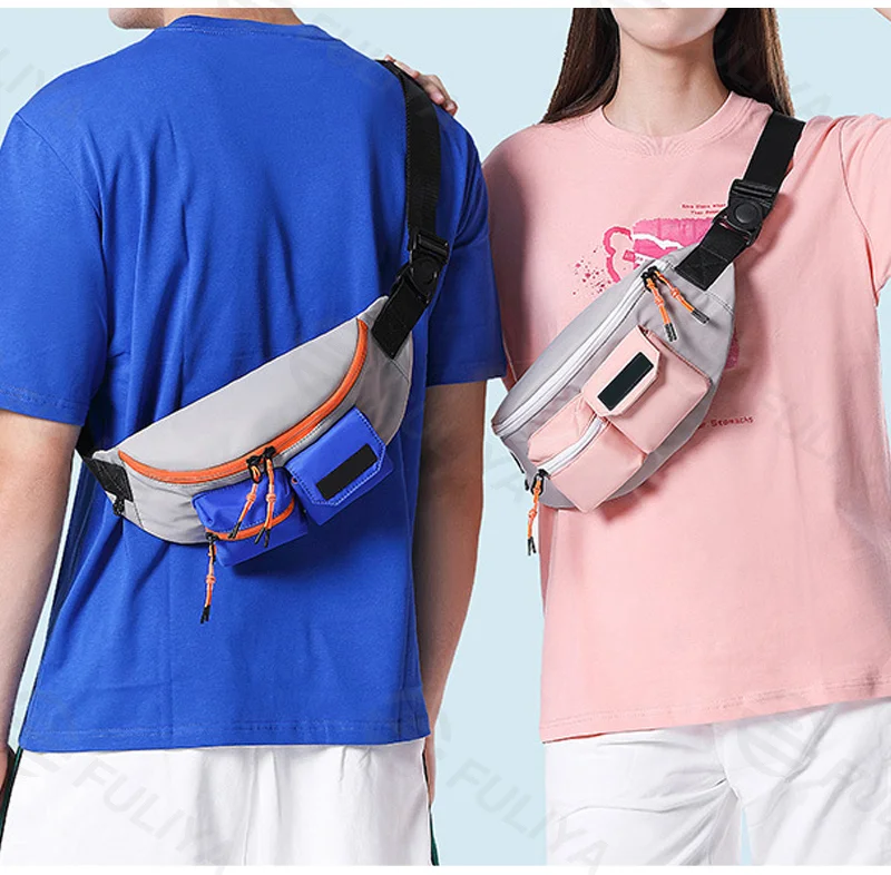 Guangzhou Fuliya Industry Co.,Ltd C-81382 This waterproof and durable chest bag features large capacity with multiple pockets, an anti-theft back pocket, and an adjustable strap - ideal for sports, commuting, and daily use.