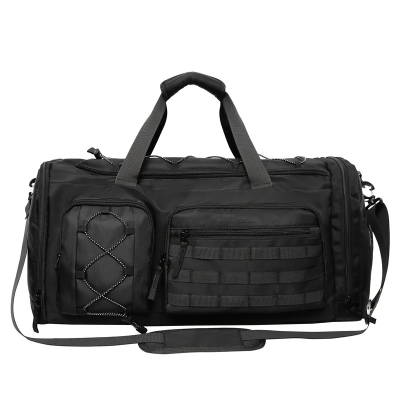 Guangzhou Fuliya Industry Co.,Ltd C-81389 This multi-functional travel bag features water-repellent fabric, a separate shoe compartment, wet/dry separation pocket, and adjustable shoulder strap - perfect for gym, travel, and daily use.