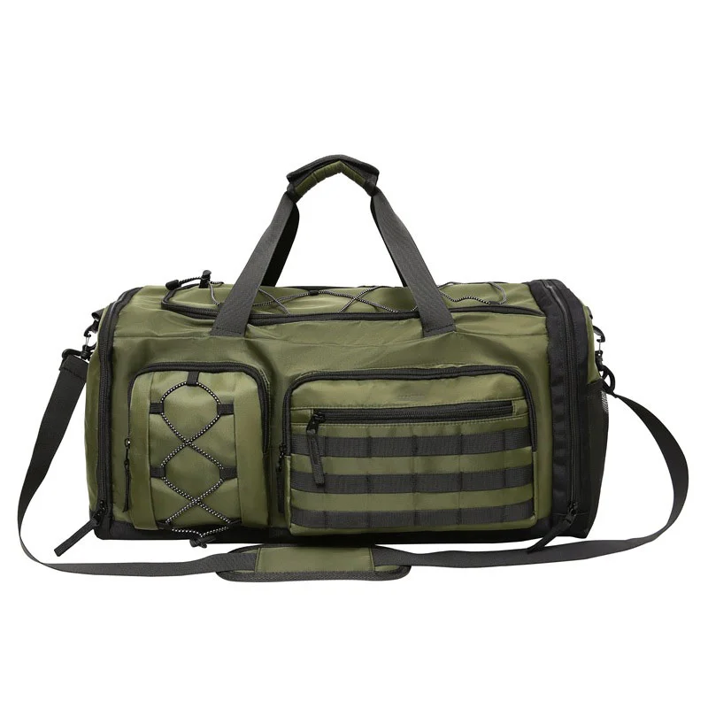Guangzhou Fuliya Industry Co.,Ltd C-81389 This multi-functional travel bag features water-repellent fabric, a separate shoe compartment, wet/dry separation pocket, and adjustable shoulder strap - perfect for gym, travel, and daily use.