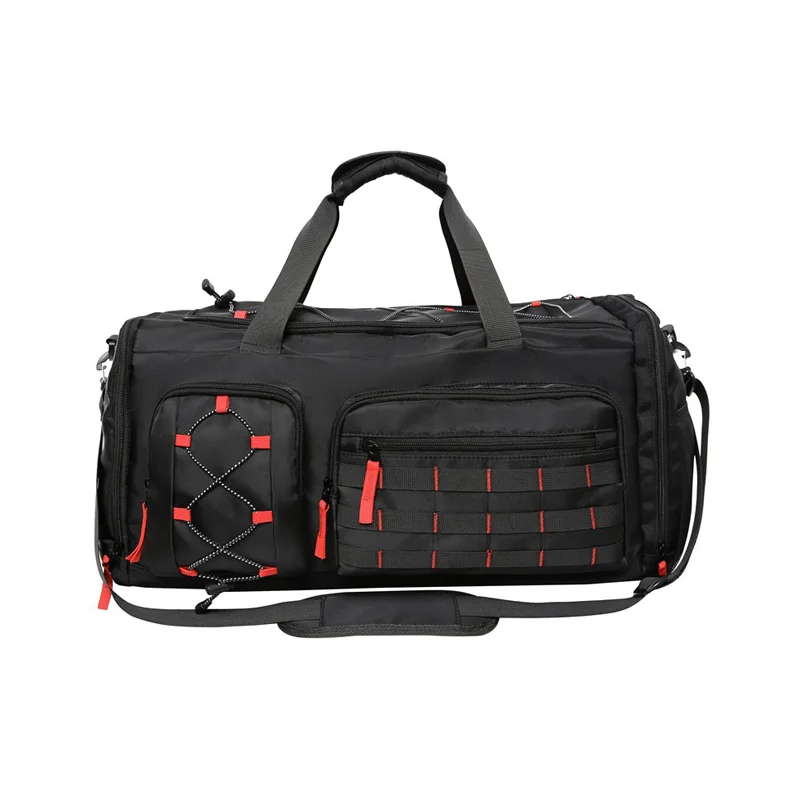 Guangzhou Fuliya Industry Co.,Ltd C-81389 This multi-functional travel bag features water-repellent fabric, a separate shoe compartment, wet/dry separation pocket, and adjustable shoulder strap - perfect for gym, travel, and daily use.