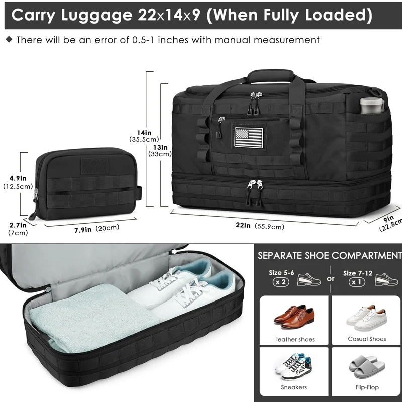 Guangzhou Fuliya Industry Co.,Ltd C-81391 This travel bag is airline-approved size, with a separate shoe compartment, movable dividers, multiple pockets, padded shoulder strap and handle - perfect for travel, gym, and daily use.