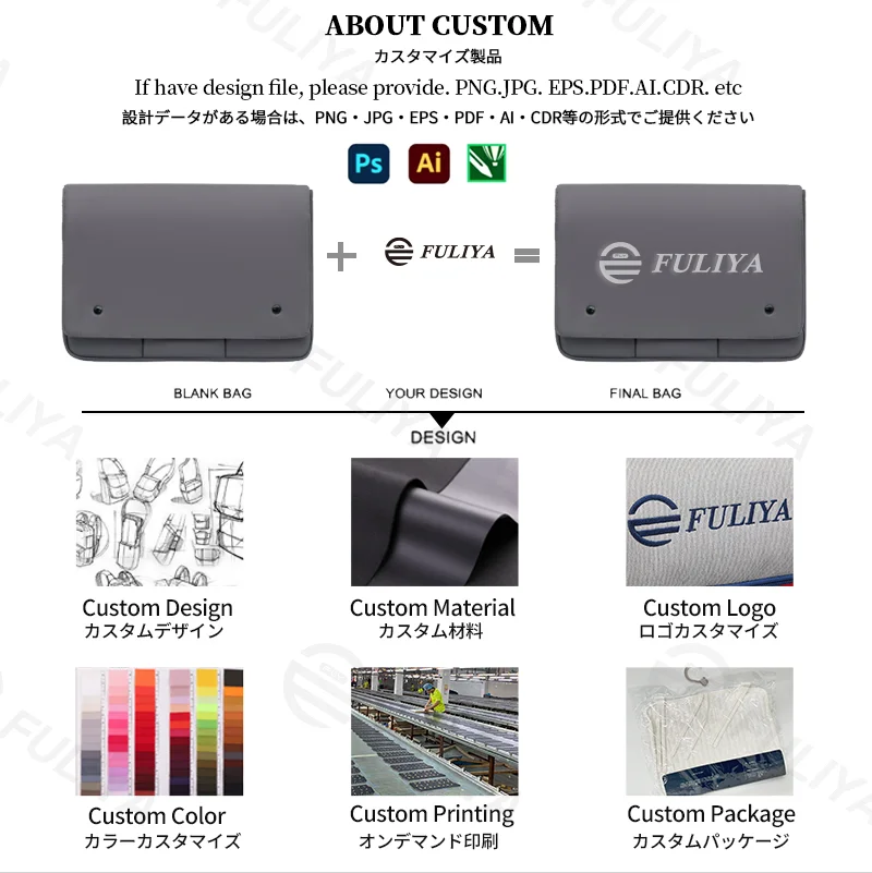 Guangzhou Fuliya Industry Co.,Ltd C-81399 This waterproof laptop sleeve features high-density durable fabric, multi-section storage, metal snap button closure, and 3 sizes (fits 11-15″ laptops) - ideal for commuting, school, and business trips.