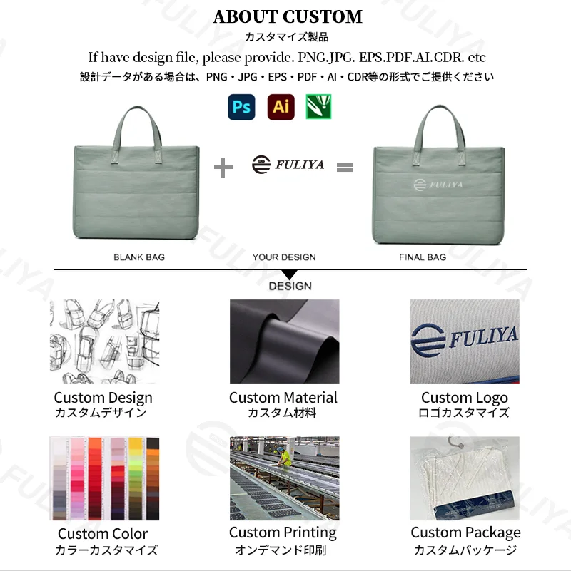 Guangzhou Fuliya Industry Co.,Ltd C-81401 This versatile tote bag is water-repellent and scratch-resistant, with air-cushion protection, large capacity for a laptop, detachable shoulder strap, and trolley strap - perfect for commuting and travel.