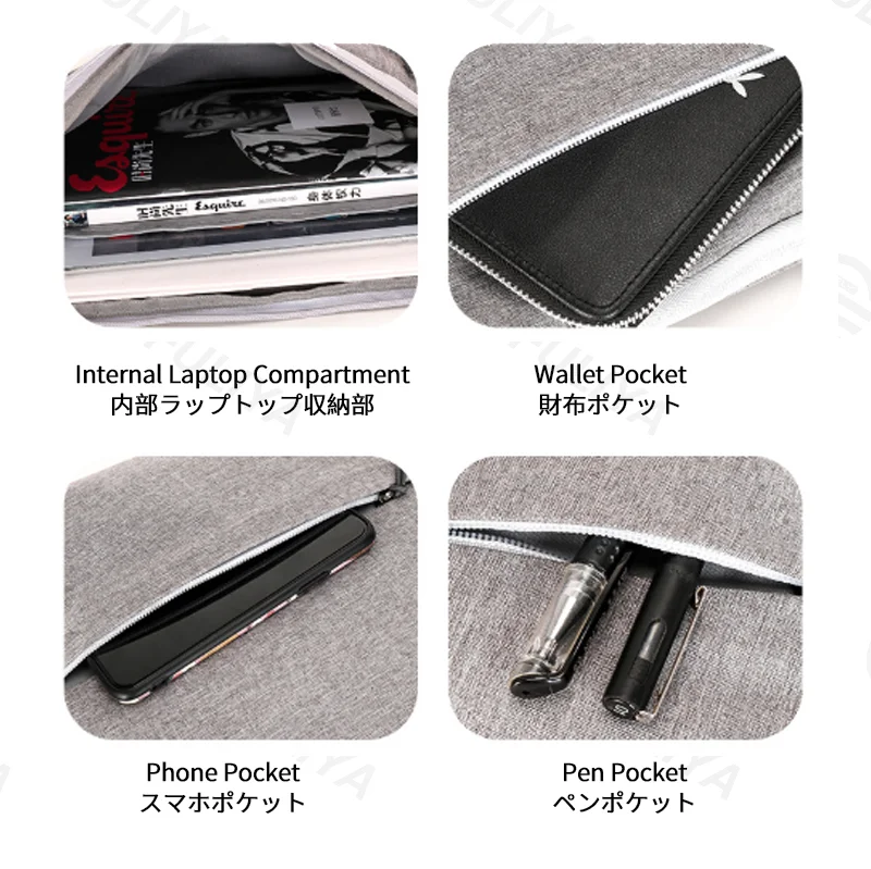 Guangzhou Fuliya Industry Co.,Ltd C-81402 This multi-functional laptop sleeve features multi-section storage, internal pockets for laptop, wallet, phone, and pen, available in S/M/L sizes - ideal for commuting, business trips, and school.