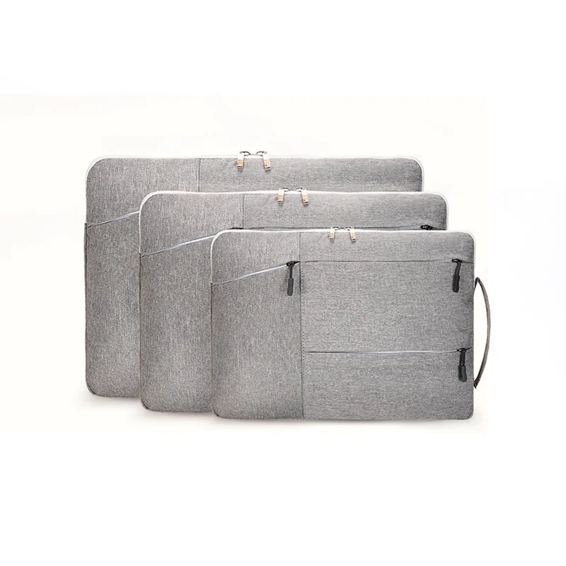 Guangzhou Fuliya Industry Co.,Ltd C-81402 This multi-functional laptop sleeve features multi-section storage, internal pockets for laptop, wallet, phone, and pen, available in S/M/L sizes - ideal for commuting, business trips, and school.