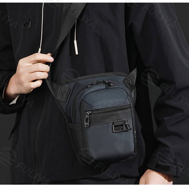 Guangzhou Fuliya Industry Co.,Ltd C-81406 This waterproof and durable multi-functional bag can be worn as a chest, leg, or shoulder bag, with multiple pockets and secure buckles - perfect for sports and commuting.