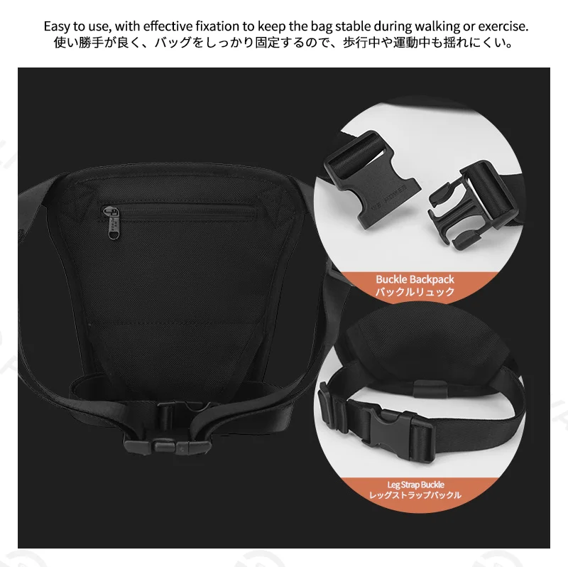 Guangzhou Fuliya Industry Co.,Ltd C-81406 This waterproof and durable multi-functional bag can be worn as a chest, leg, or shoulder bag, with multiple pockets and secure buckles - perfect for sports and commuting.