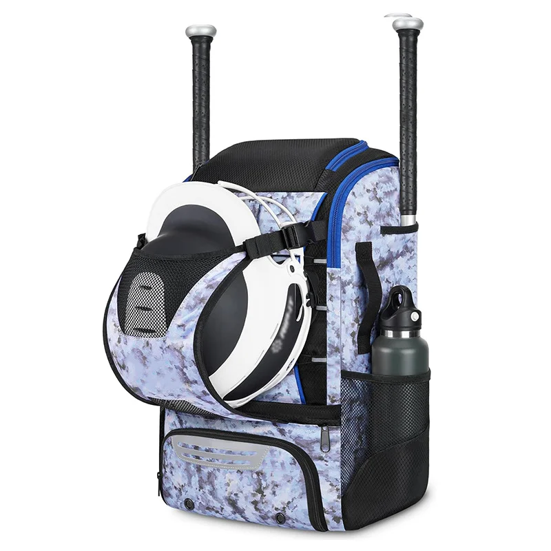 Guangzhou Fuliya Industry Co.,Ltd C-81409 40L large capacity, with waterproof pocket, helmet holder, bat sleeves, and shoe compartment, breathable and wear-resistant fabric, shoulder strap with whistle - ideal for baseball, softball, and hockey.