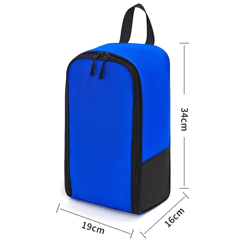 Guangzhou Fuliya Industry Co.,Ltd C-81415 This shoe bag is made of high-density Oxford fabric, water-proof and dust-proof, with ventilation holes, dual-zipper wide opening, and large capacity - for gym, travel, and daily use.