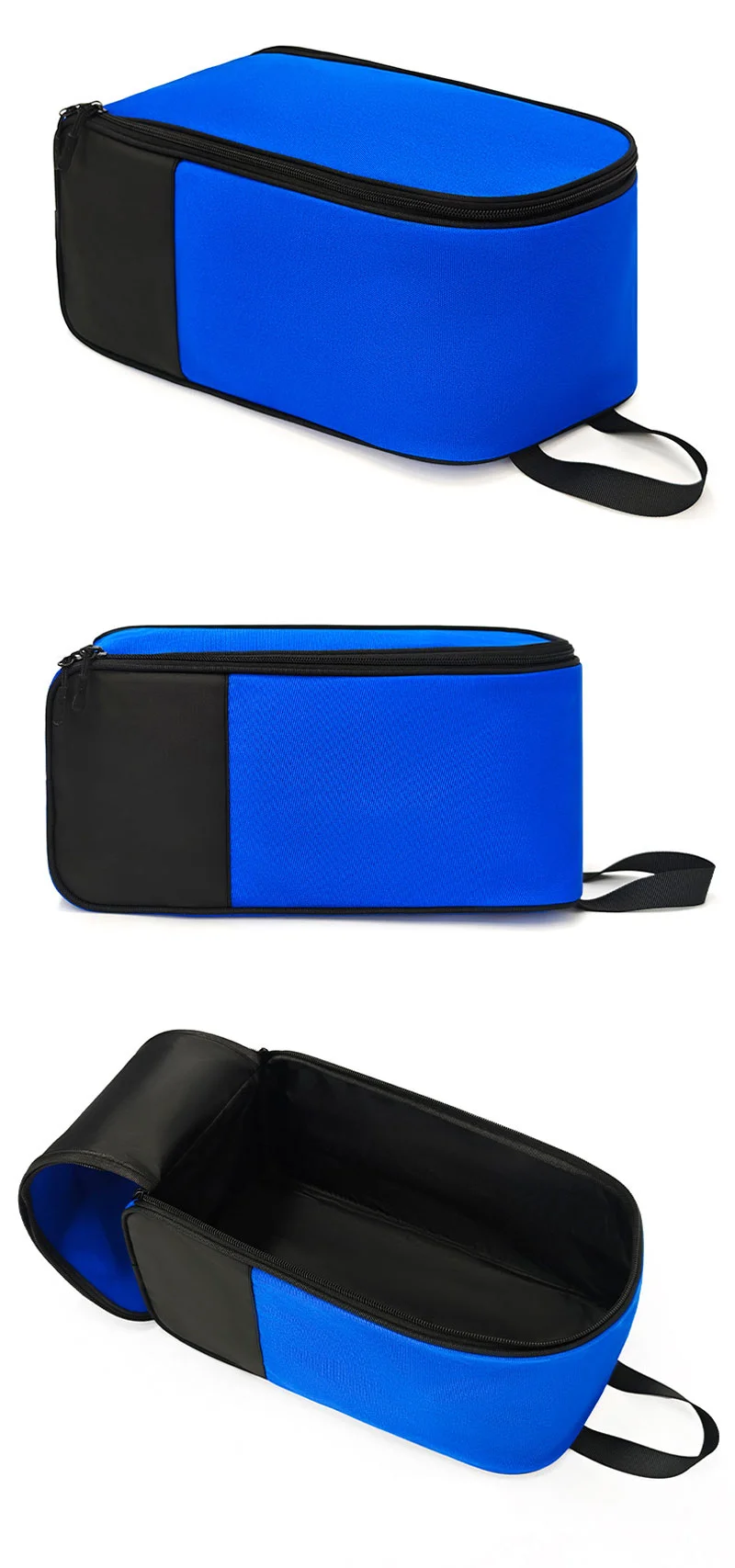 Guangzhou Fuliya Industry Co.,Ltd C-81415 This shoe bag is made of high-density Oxford fabric, water-proof and dust-proof, with ventilation holes, dual-zipper wide opening, and large capacity - for gym, travel, and daily use.