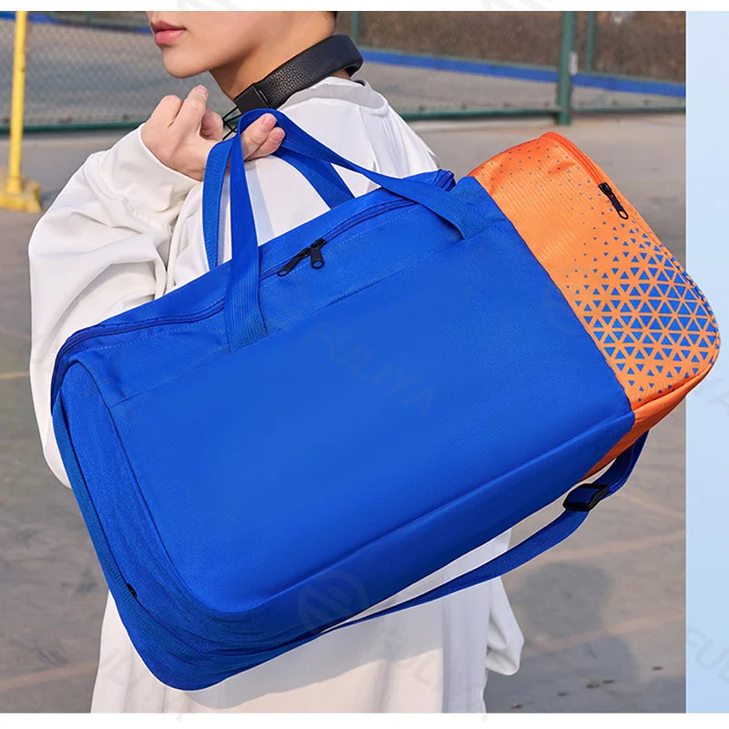 Guangzhou Fuliya Industry Co.,Ltd C-81416 This multi-functional drawstring bag is ultra-lightweight (0.32kg), water-repellent, with a ventilated shoe compartment, adjustable shoulder strap, and foldable storage - for football, gym, and travel.