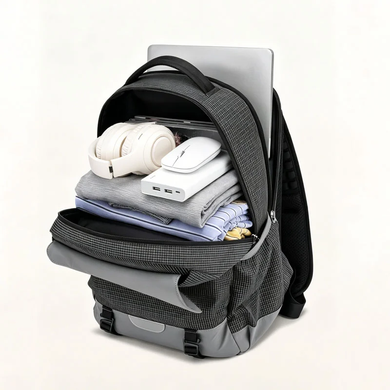 Guangzhou Fuliya Industry Co.,Ltd C-81418 Lightweight waterproof backpack with laptop compartment, ergonomic back, and rain cover - for commuting and travel.