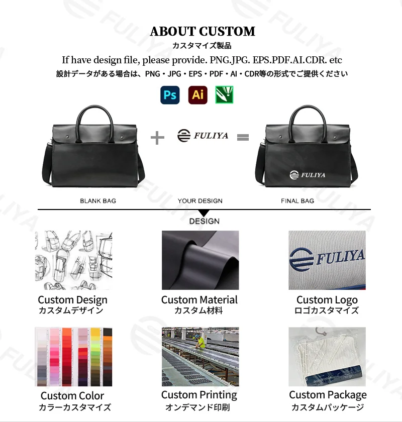 Guangzhou Fuliya Industry Co.,Ltd C-81422 This soft leather tote is large enough for a laptop, water‑repellent and wear‑resistant, with a detachable strap, hand/shoulder/crossbody carry – for commuting and business trips.