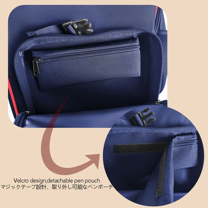 Guangzhou Fuliya Industry Co.,Ltd C-81424 This elementary school backpack features Velcro closure and a detachable pen pouch, lightweight – ideal for school and tutoring.