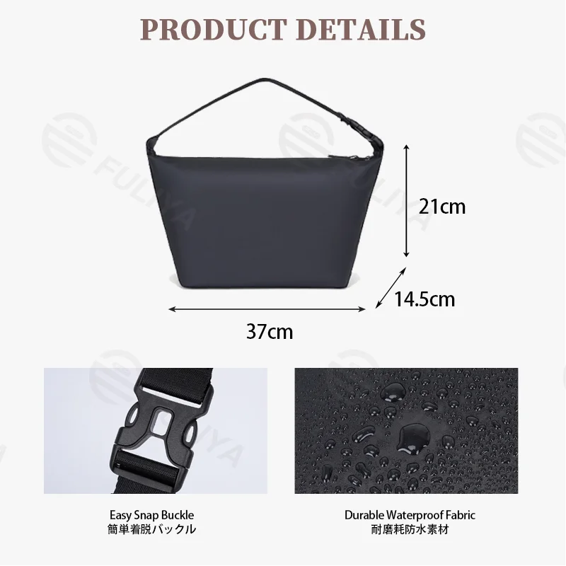 Guangzhou Fuliya Industry Co.,Ltd C-81431 This camera bag features durable waterproof PU coating, removable padded dividers, iPad compartment, and hand/shoulder/crossbody carry – for photography and daily use.