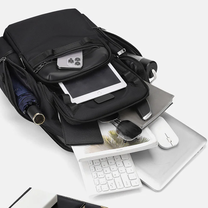 広州富麗雅実業有限会社 C-81436 このビジネスリュックは大容量で15.6インチPC対応、蜂巣背パッド・反射ストリップ・スーツケースベルト付き、通勤・旅行に最適です。