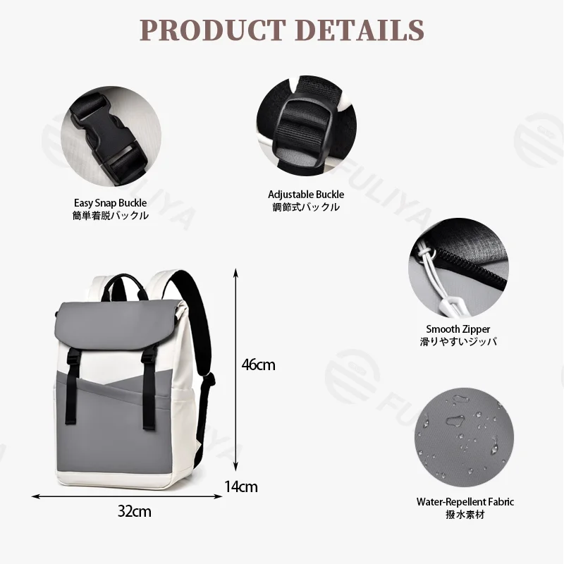 Guangzhou Fuliya Industry Co.,Ltd C-81441 This backpack has large capacity for a 17‑inch laptop, with water‑repellent fabric, breathable honeycomb back pad, and multiple pockets – for commuting and travel.