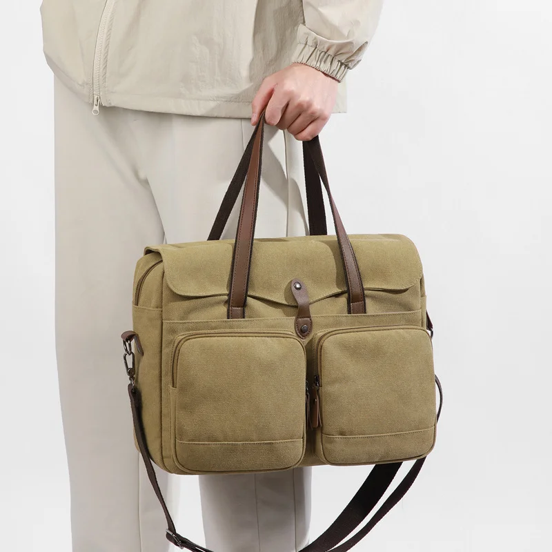 Guangzhou Fuliya Industry Co.,Ltd C-81445 This canvas bag is lightweight and soft, with hand/shoulder/crossbody carry, multi‑layer pockets – for commuting and casual use.