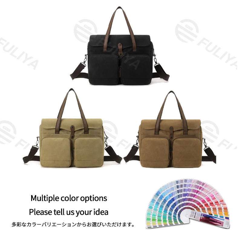 Guangzhou Fuliya Industry Co.,Ltd C-81445 This canvas bag is lightweight and soft, with hand/shoulder/crossbody carry, multi‑layer pockets – for commuting and casual use.