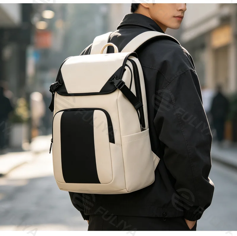 Guangzhou Fuliya Industry Co., Ltd Laptop Backpack C-81449 – Back view showing logo placement and breathable mesh panel (6/6)