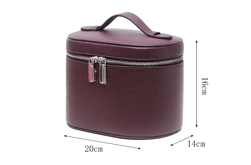 Guangzhou Fuliya Industry Co.,Ltd C-81454 This PU makeup bag features macaron colors, large capacity with compartments, smooth zipper and wide handle – for business trips, travel, and daily use.