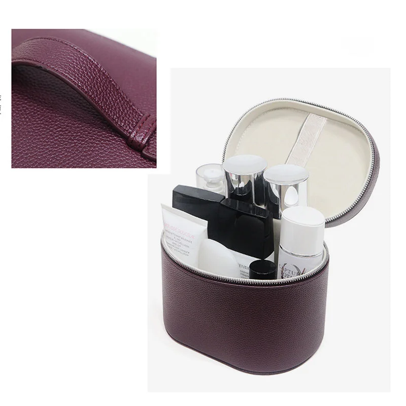 Guangzhou Fuliya Industry Co.,Ltd C-81454 This PU makeup bag features macaron colors, large capacity with compartments, smooth zipper and wide handle – for business trips, travel, and daily use.