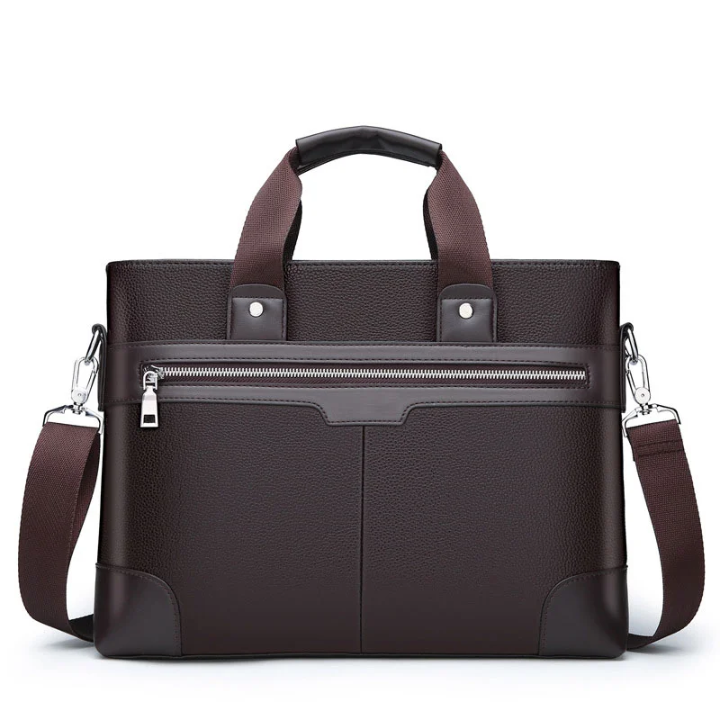 Guangzhou Fuliya Industry Co.,Ltd C-81456 This slim briefcase is lightweight, water‑repellent, scratch‑resistant, spacious with compartments, comfortable handle, and shoulder/crossbody strap – for commuting and business trips.