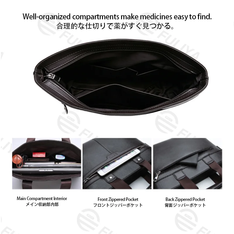 Guangzhou Fuliya Industry Co.,Ltd C-81456 This slim briefcase is lightweight, water‑repellent, scratch‑resistant, spacious with compartments, comfortable handle, and shoulder/crossbody strap – for commuting and business trips.