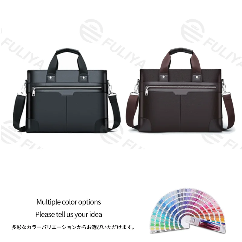 Guangzhou Fuliya Industry Co.,Ltd C-81456 This slim briefcase is lightweight, water‑repellent, scratch‑resistant, spacious with compartments, comfortable handle, and shoulder/crossbody strap – for commuting and business trips.
