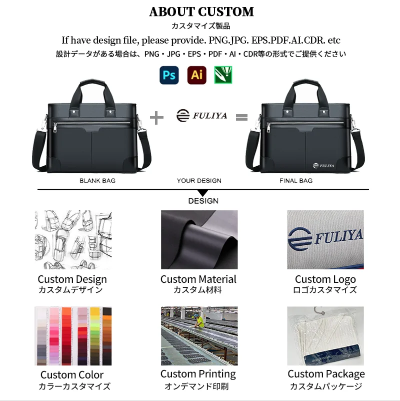 Guangzhou Fuliya Industry Co.,Ltd C-81456 This slim briefcase is lightweight, water‑repellent, scratch‑resistant, spacious with compartments, comfortable handle, and shoulder/crossbody strap – for commuting and business trips.