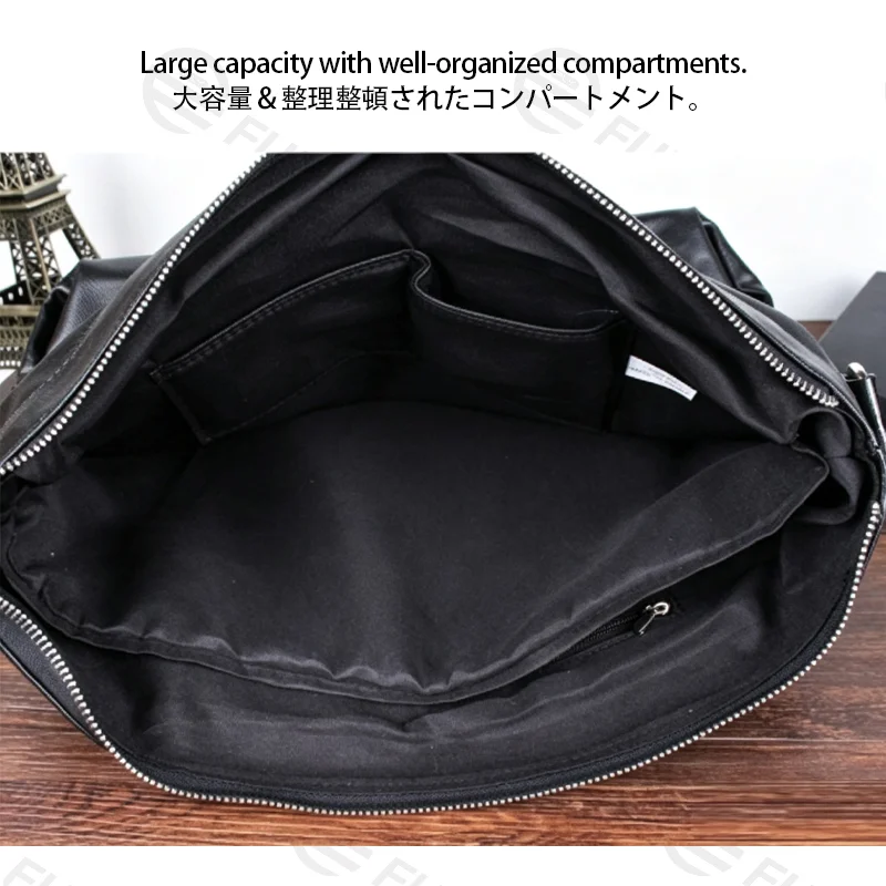 Guangzhou Fuliya Industry Co.,Ltd C-81457 This PU briefcase has organized compartments, comfortable handle, smooth zipper, detachable hook, and hand/shoulder/crossbody carry – for commuting and business.
