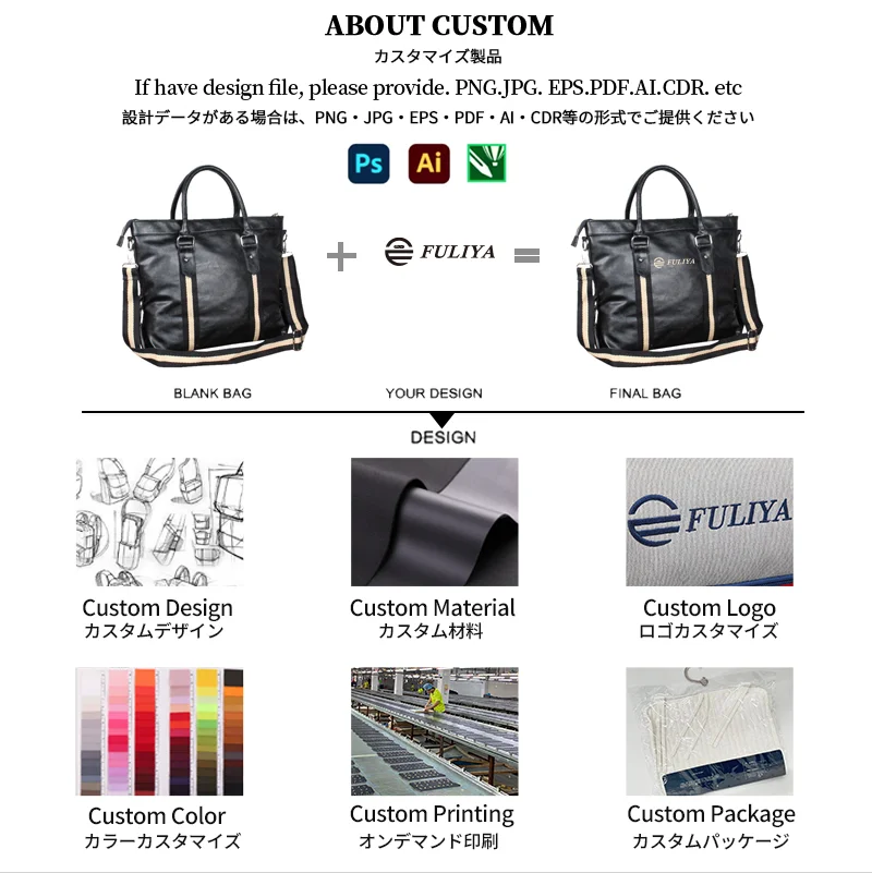 Guangzhou Fuliya Industry Co.,Ltd C-81457 This PU briefcase has organized compartments, comfortable handle, smooth zipper, detachable hook, and hand/shoulder/crossbody carry – for commuting and business.