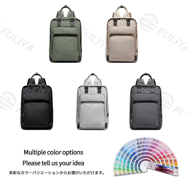Guangzhou Fuliya Industry Co.,Ltd C-81464 This versatile backpack fits a laptop, is water‑repellent and stain‑resistant, includes a detachable insulated bottle pouch, and has a trolley strap – suitable for business, commuting, and family outings.