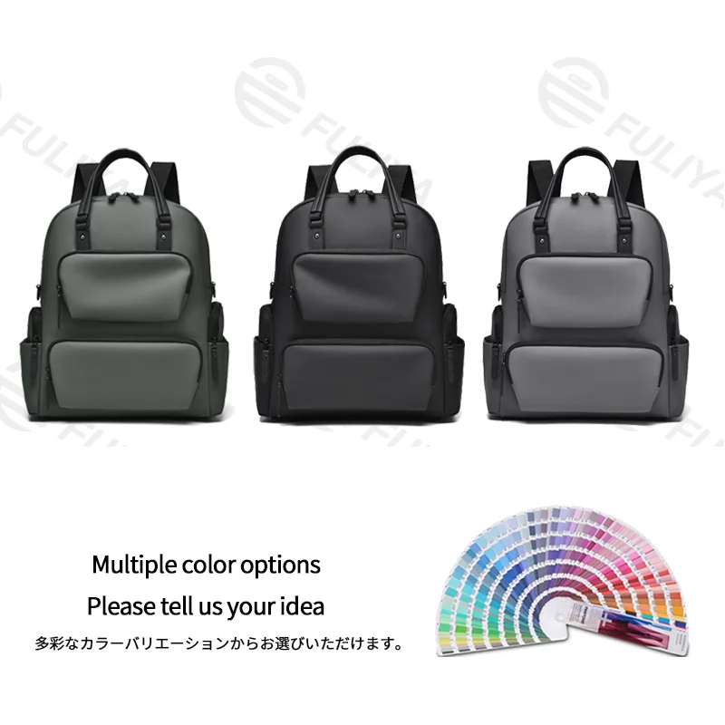 広州富麗雅実業有限会社 C-81466 このビジネスバッグは15.6インチPC収納、取り外しストラップ（手提げ・リュック・斜め掛け）、スーツケーススリーブ付き – 通勤・出張・旅行に。