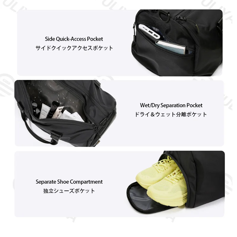 広州富麗雅実業有限会社 C-81467 このトラベルバッグは大容量、独立シューズポケット、乾湿分離、サイドポケット、手提げ・斜め掛け両用 – 出張・ジム・旅行に。