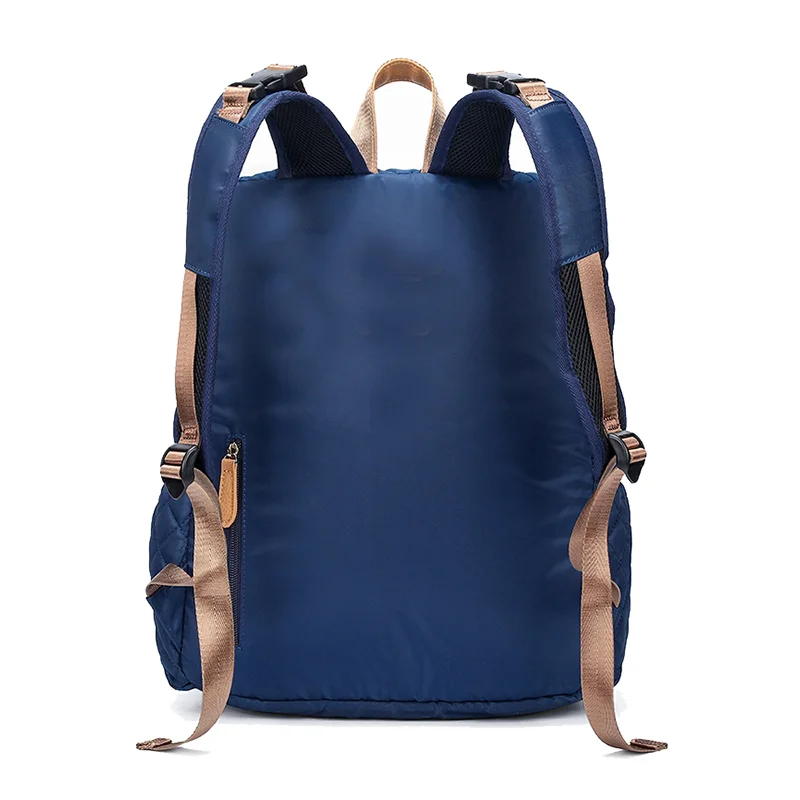 Guangzhou Fuliya Industry Co.,Ltd C-80801 Lightweight waterproof quilted diaper backpack, large capacity with multi-pockets. Features stroller buckles, insulated bottle pockets, and adjustable straps. For baby care, daily use, and travel.